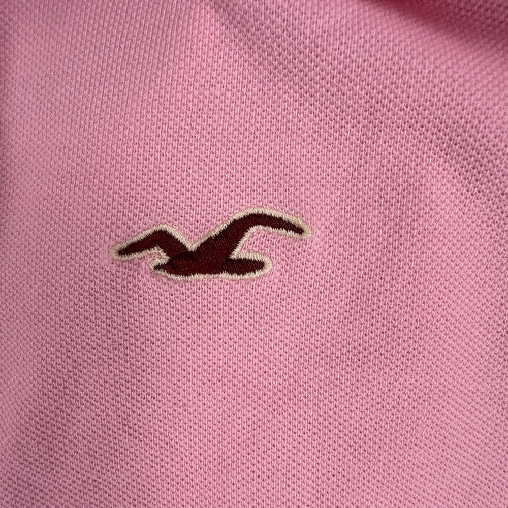Hollister Mens Pink Short Sleeve Pique Polo Shirt  Medium M Unisex 100% Cotton - Picture 8 of 9
